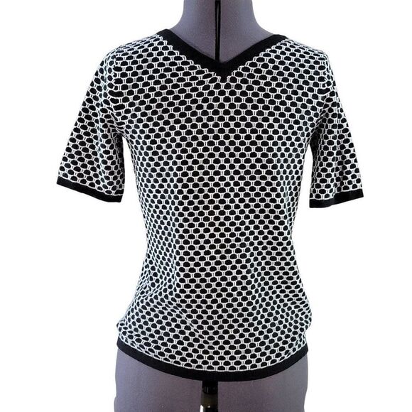 NWOTâTalbotsâGeometricâShort SleeveâSweaterâSzâP - Picture 3 of 8